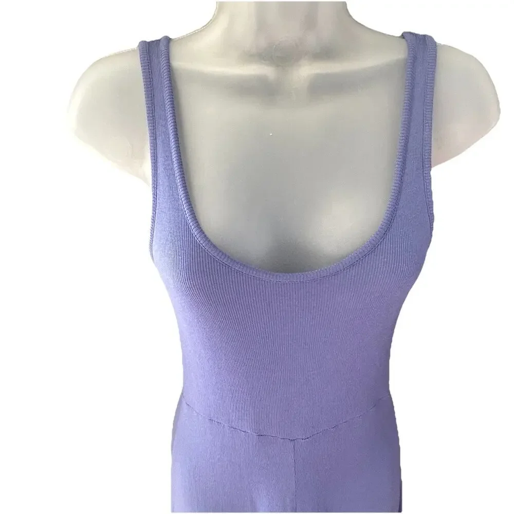 Marine Layer Lexi Soft Ribbed Fit & Flare Casual Midi Tank Dress Size XS Beach - Picture 6 of 10